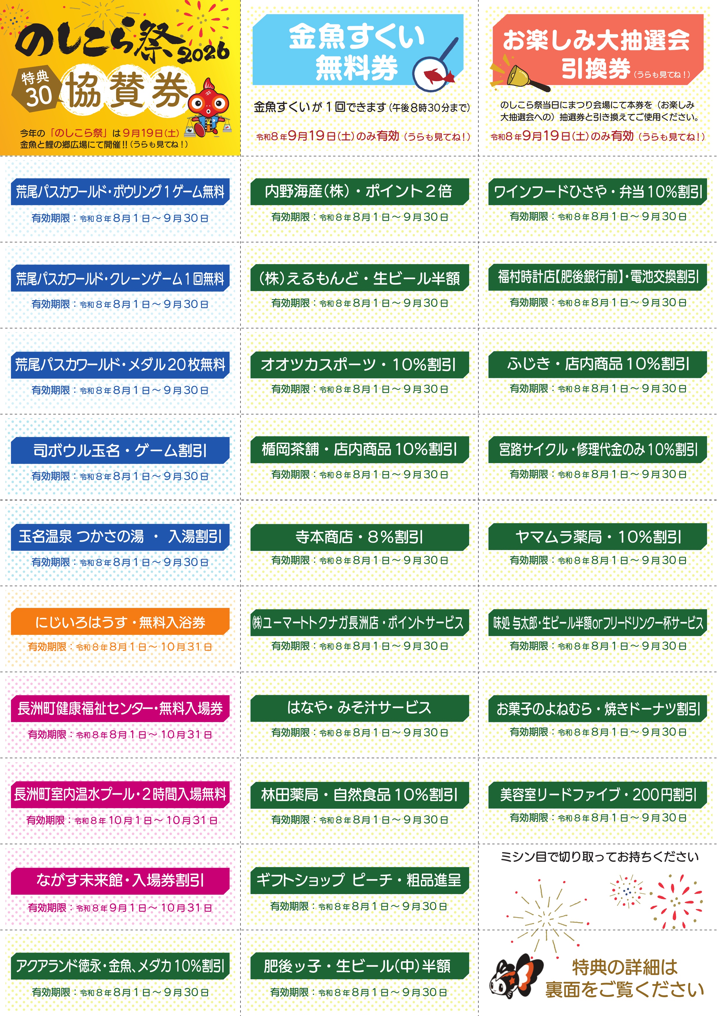 協賛券表